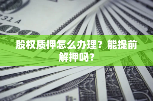 北京股权质押怎么办理？能提前解押吗？